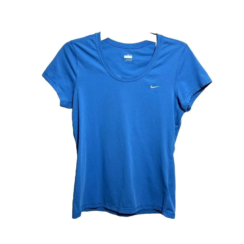 Nike Dri-Fit Blue Crew Neck Regular Fit Athletic Shirt Sz M Womens